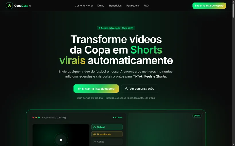 CopaCuts AI, cortes virais com IA